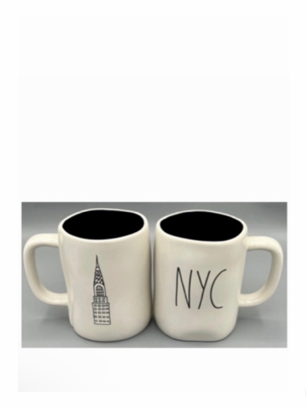 NEW Rae Dunn New York City Mug NYC Black Interior Chrysler Building